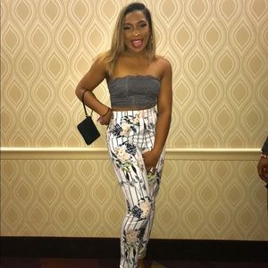 Pin Stripe Floral pants